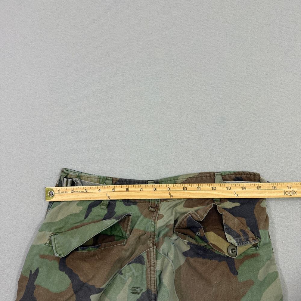 Vintage Camo Cargo Pants Small Adjustable Army Military Woodland Distressed 90s - Picture 13 of 16